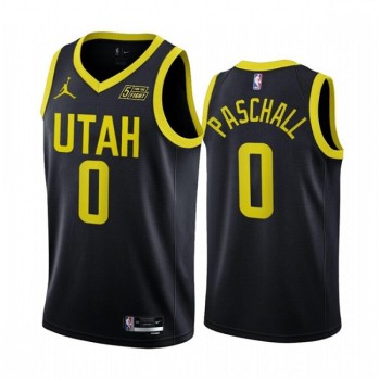 Men's Utah Jazz #0 Eric Paschall 2022/23 Black Statement Edition Stitched Basketball Jersey Men's Utah Jazz #0 Eric Paschall 2022/23 Black Statement Edition Stitched Basketball Jersey