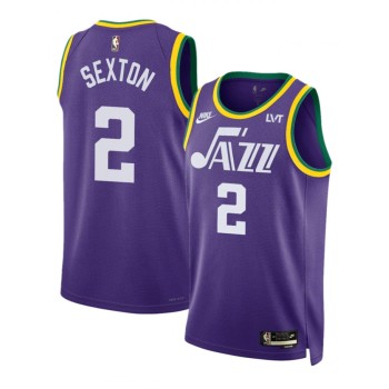 Men's Utah Jazz #2 Collin Sexton Purple 2023 Classic Edition Stitched Basketball Jersey