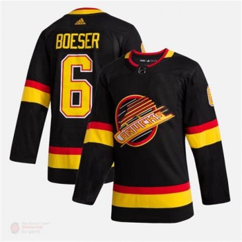 Men's Vancouver Canucks #6 Brock Boeser Black Stitched NHL Jersey Men's Vancouver Canucks #6 Brock Boeser Black Stitched NHL Jersey