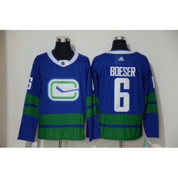 Men's Vancouver Canucks #6 Brock Boeser Blue Stitched NHL Jersey Men's Vancouver Canucks #6 Brock Boeser Blue Stitched NHL Jersey