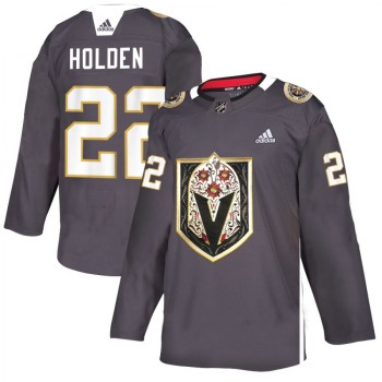 Men's Vegas Golden Knights #22 Nick Holden Grey Latino Heritage Night Stitched NHL Jersey Men's Vegas Golden Knights #22 Nick Holden Grey Latino Heritage Night Stitched NHL Jersey
