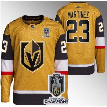Men's Vegas Golden Knights #23 Alec Martinez Gold 2023 Stanley Cup Champions Stitched Jersey Men's Vegas Golden Knights #23 Alec Martinez Gold 2023 Stanley Cup Champions Stitched Jersey