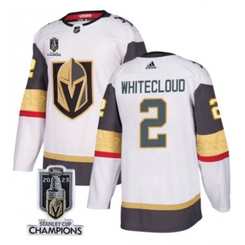 Men's Vegas Golden Knights #2 Zach Whitecloud White 2023 Stanley Cup Champions Stitched Jersey Men's Vegas Golden Knights #2 Zach Whitecloud White 2023 Stanley Cup Champions Stitched Jersey