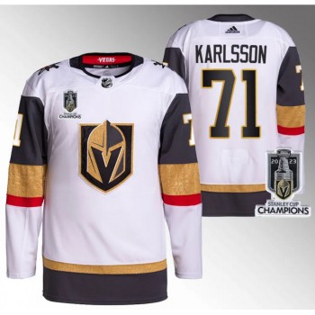 Men's Vegas Golden Knights #71 William Karlsson White 2023 Stanley Cup Champions Stitched Jersey Men's Vegas Golden Knights #71 William Karlsson White 2023 Stanley Cup Champions Stitched Jersey