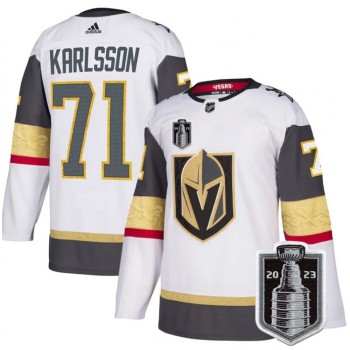 Men's Vegas Golden Knights #71 William Karlsson White 2023 Stanley Cup Final Stitched Jersey Men's Vegas Golden Knights #71 William Karlsson White 2023 Stanley Cup Final Stitched Jersey