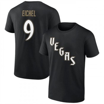 Men's Vegas Golden Knights #9 Jack Eichel Black T-Shirt Men's Vegas Golden Knights #9 Jack Eichel Black T-Shirt