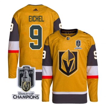 Men's Vegas Golden Knights #9 Jack Eichel Gold 2023 Stanley Cup Champions Stitched Jersey Men's Vegas Golden Knights #9 Jack Eichel Gold 2023 Stanley Cup Champions Stitched Jersey