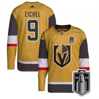 Men's Vegas Golden Knights #9 Jack Eichel Gold 2023 Stanley Cup Final Stitched Jersey Men's Vegas Golden Knights #9 Jack Eichel Gold 2023 Stanley Cup Final Stitched Jersey
