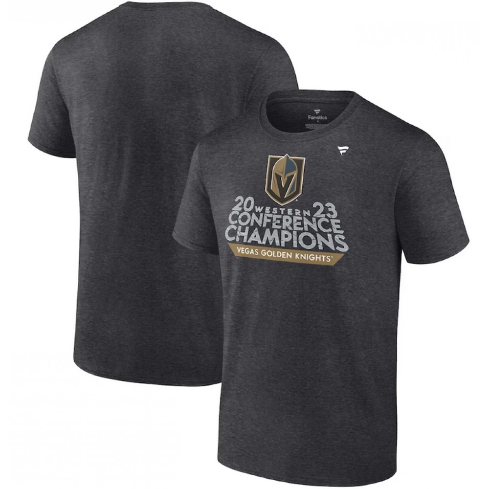 Men's Vegas Golden Knights Heather Charcoal 2023 Western Conference Champions Locker Room T-Shirt