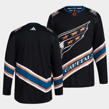 Men's Washington Capitals Blank Black 2022-23 Reverse Retro Stitched Jersey Men's Washington Capitals Blank Black 2022-23 Reverse Retro Stitched Jersey