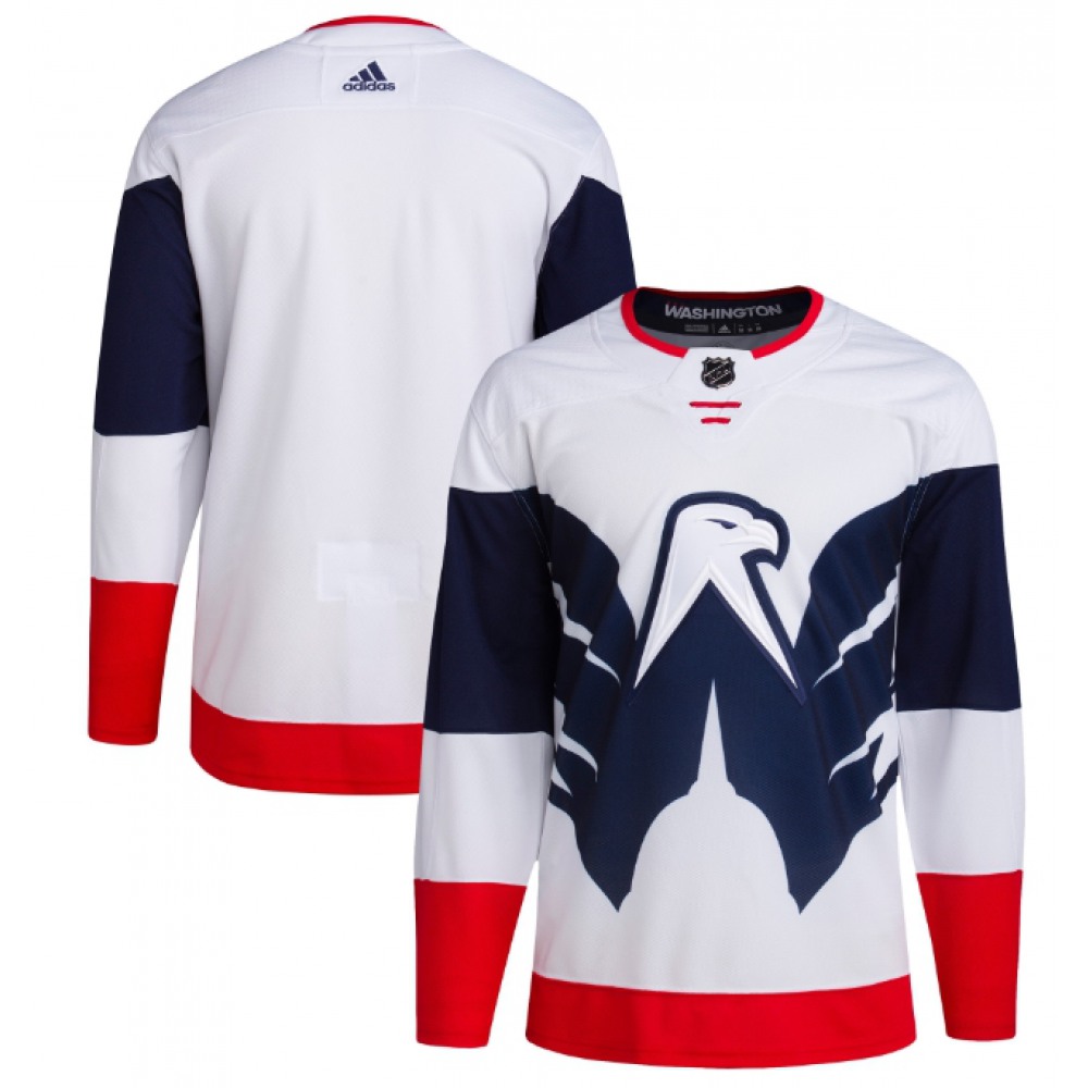 Men's Washington Capitals Blank White/Navy Stadium Series Stitched Jersey