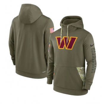 Men's Washington Commanders 2022 Olive Salute to Service Therma Performance Pullover Hoodie Men's Washington Commanders 2022 Olive Salute to Service Therma Performance Pullover Hoodie