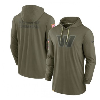 Men's Washington Commanders 2022 Olive Salute to Service Tonal Pullover Hoodie Men's Washington Commanders 2022 Olive Salute to Service Tonal Pullover Hoodie