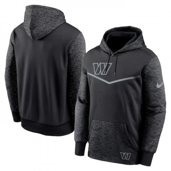 Men's Washington Commanders Black Reflective Therma Hoodie Men's Washington Commanders Black Reflective Therma Hoodie