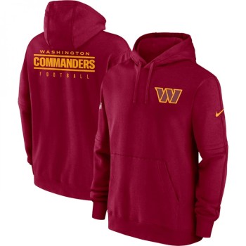 Men's Washington Commanders Burgundy Sideline Club Fleece Pullover Hoodie Men's Washington Commanders Burgundy Sideline Club Fleece Pullover Hoodie