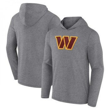 Men's Washington Commanders Heather Gray Primary Logo Long Sleeve Hoodie T-Shirt Men's Washington Commanders Heather Gray Primary Logo Long Sleeve Hoodie T-Shirt