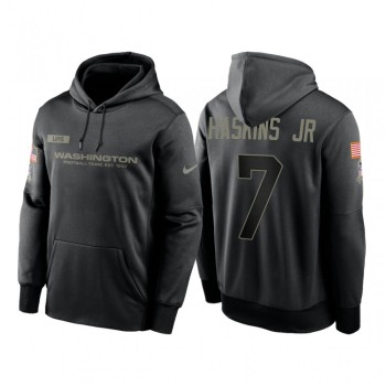 Men's Washington Football Team #7 Dwayne Haskins Jr. 2020 Black Salute to Service Sideline Performance Pullover Hoodie Men's Washington Football Team #7 Dwayne Haskins Jr. 2020 Black Salute to Service Sideline Performance Pullover Hoodie