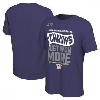Men's Washington Huskies Purple 2024 Sugar Bowl Champions Locker Room T-Shirt Men's Washington Huskies Purple 2024 Sugar Bowl Champions Locker Room T-Shirt