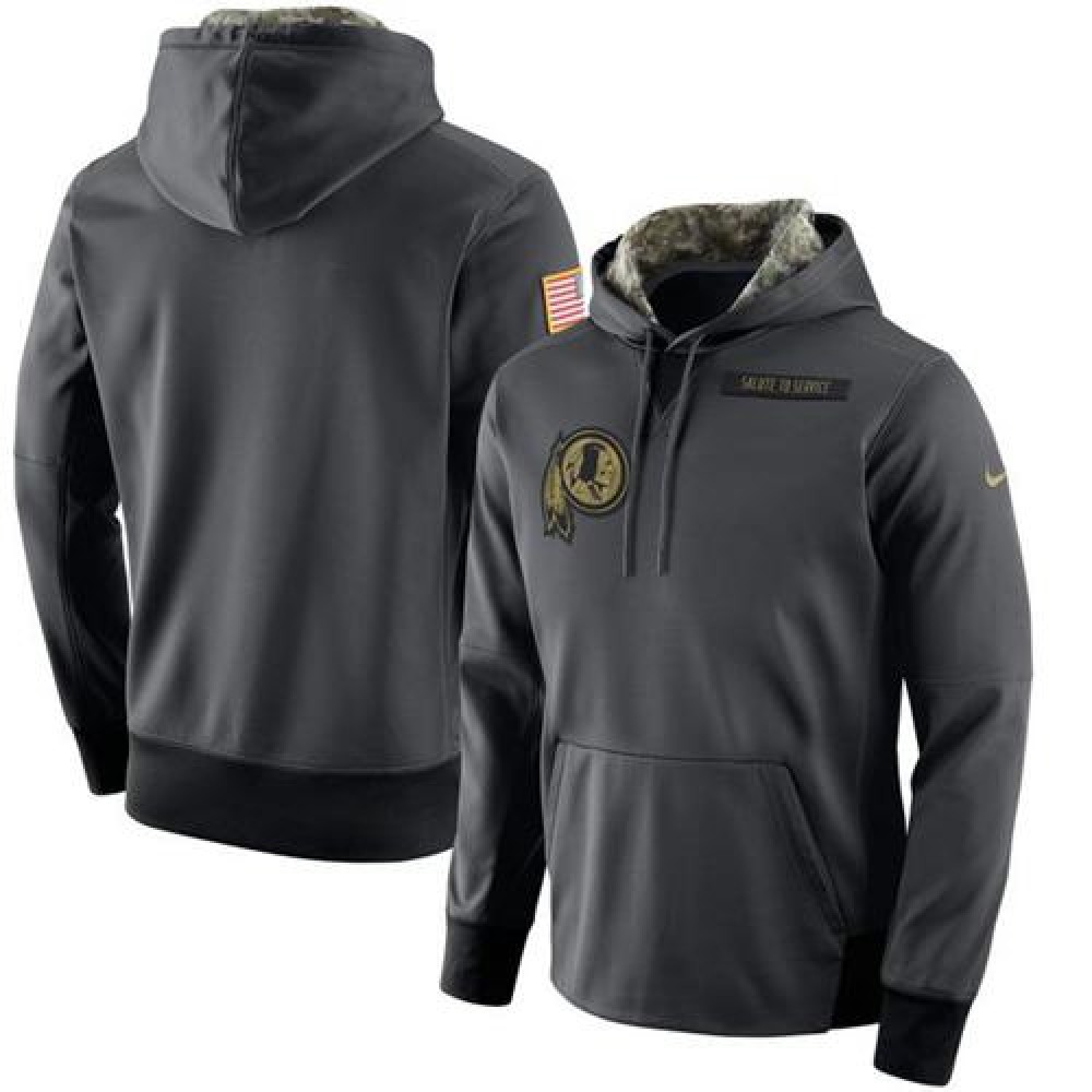 Men's Washington Redskins Anthracite Salute to Service Player Performance Hoodie