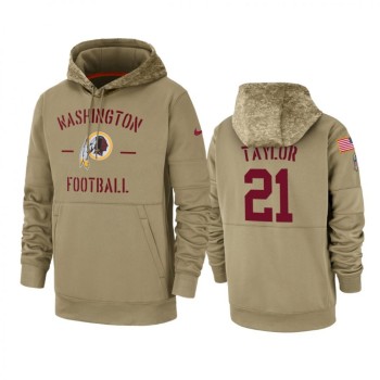 Men's Washington Redskins #21 Sean Taylor Tan 2019 Salute to Service Sideline Therma Pullover Hoodie Men's Washington Redskins #21 Sean Taylor Tan 2019 Salute to Service Sideline Therma Pullover Hoodie