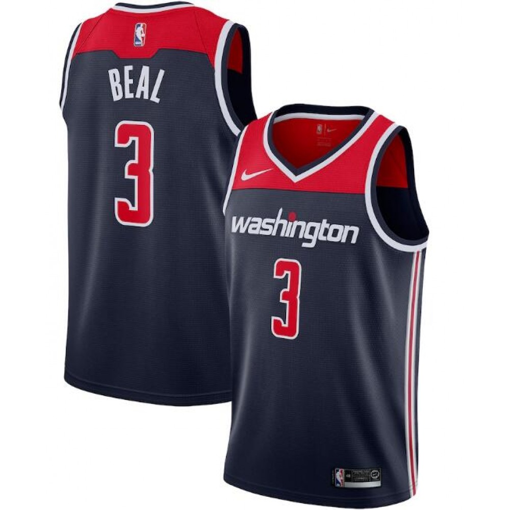 Men's Washington Wizards #3 Bradley Beal Navy Statement Edition Swingman Stitched Jersey