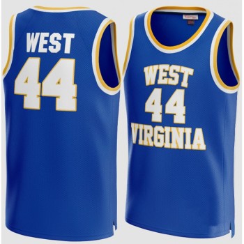 Men's West Virginia Mountaineers #44 Jerry West Blue Stitched Jersey Men's West Virginia Mountaineers #44 Jerry West Blue Stitched Jersey