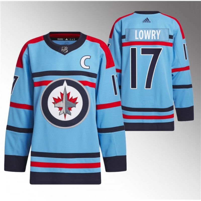 Men's Winnipeg Jets #17 Adam Lowry Light Blue Anniversary Primegreen Stitched Jersey Men's Winnipeg Jets #17 Adam Lowry Light Blue Anniversary Primegreen Stitched Jersey