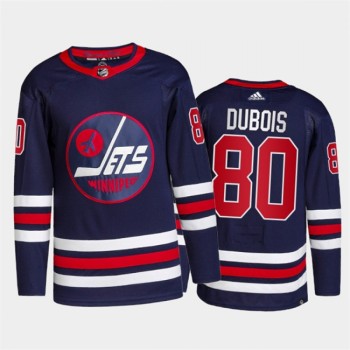 Men's Winnipeg Jets #80 Pierre-Luc Dubois 2021/22 Navy Stitched Jersey Men's Winnipeg Jets #80 Pierre-Luc Dubois 2021/22 Navy Stitched Jersey