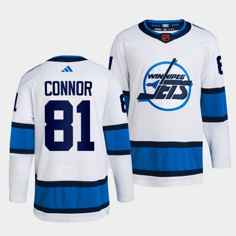 Men's Winnipeg Jets #81 Kyle Connor White 2022-23 Reverse Retro Stitched Jersey Men's Winnipeg Jets #81 Kyle Connor White 2022-23 Reverse Retro Stitched Jersey
