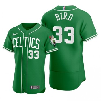 Men's Boston Celtics #33 Larry Bird 2020 Green NBA X MLB Crossover Edition Stitched Jersey Men's Boston Celtics #33 Larry Bird 2020 Green NBA X MLB Crossover Edition Stitched Jersey