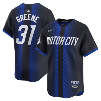Men's Detroit Tigers #31 Riley Greene Navy 2024 City Connect Limited Jersey Men's Detroit Tigers #31 Riley Greene Navy 2024 City Connect Limited Jersey