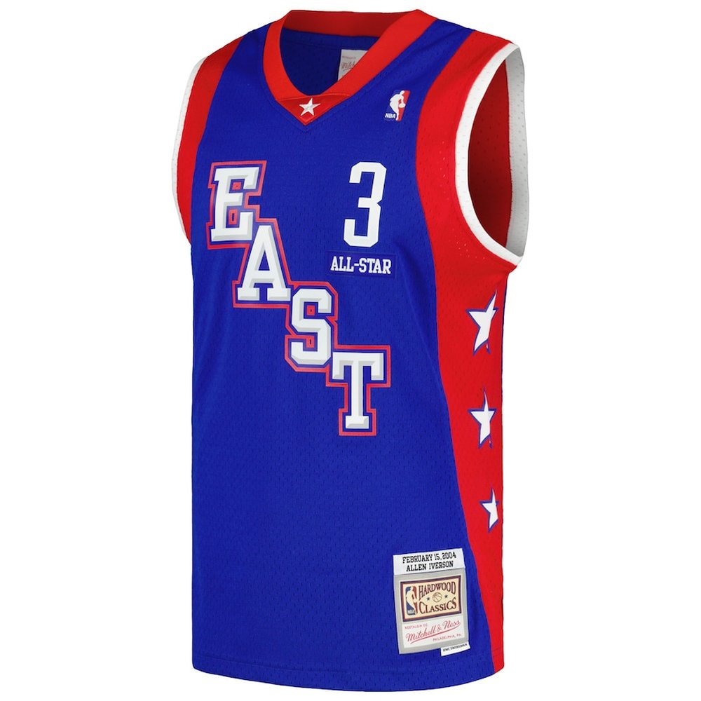 Men's Eastern Conference #3 Allen Iverson Royal Hardwood Classics 2004 NBA All-Star Game Swingman Throwback Jersey Men's Eastern Conference #3 Allen Iverson Royal Hardwood Classics 2004 NBA All-Star Game Swingman Throwback Jersey
