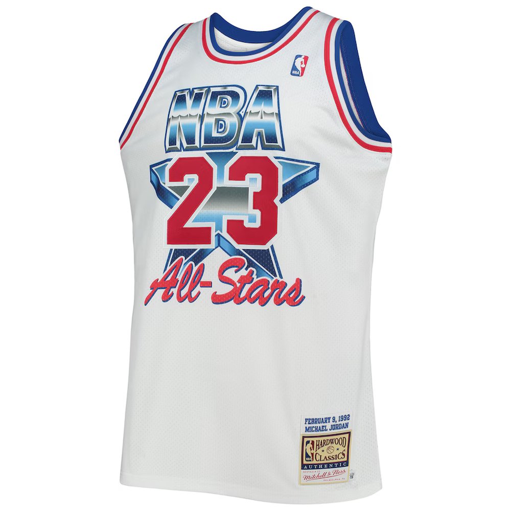 Men's Eastern Conference #23 Michael Jordan White Hardwood Classics 1992 NBA All-Star Game Authentic Jersey Men's Eastern Conference #23 Michael Jordan White Hardwood Classics 1992 NBA All-Star Game Authentic Jersey