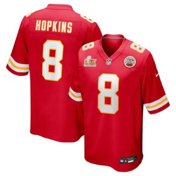 Men's Kansas City Chiefs #8 DeAndre Hopkins Red Super Bowl LIX Game Player Jersey Men's Kansas City Chiefs #8 DeAndre Hopkins Red Super Bowl LIX Game Player Jersey
