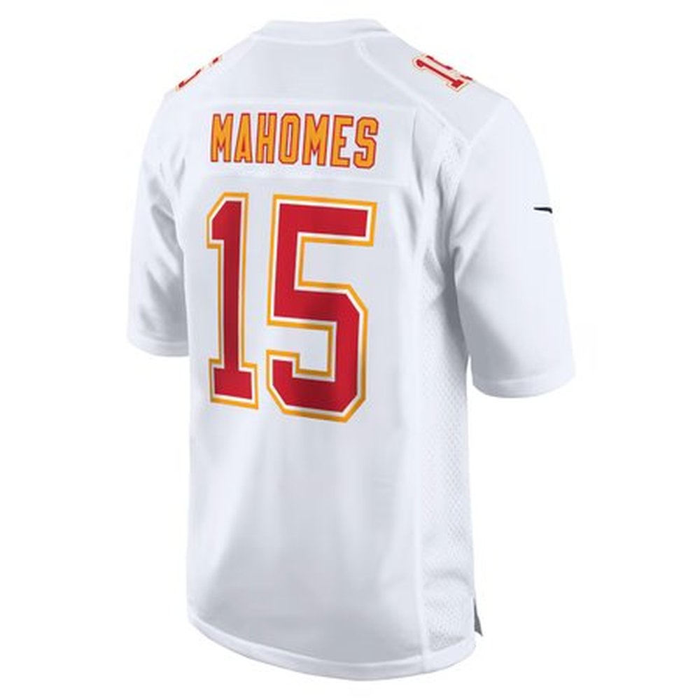 Men's Kansas City Chiefs #15 Patrick Mahomes Tundra White Super Bowl LIX Fashion Game Jersey