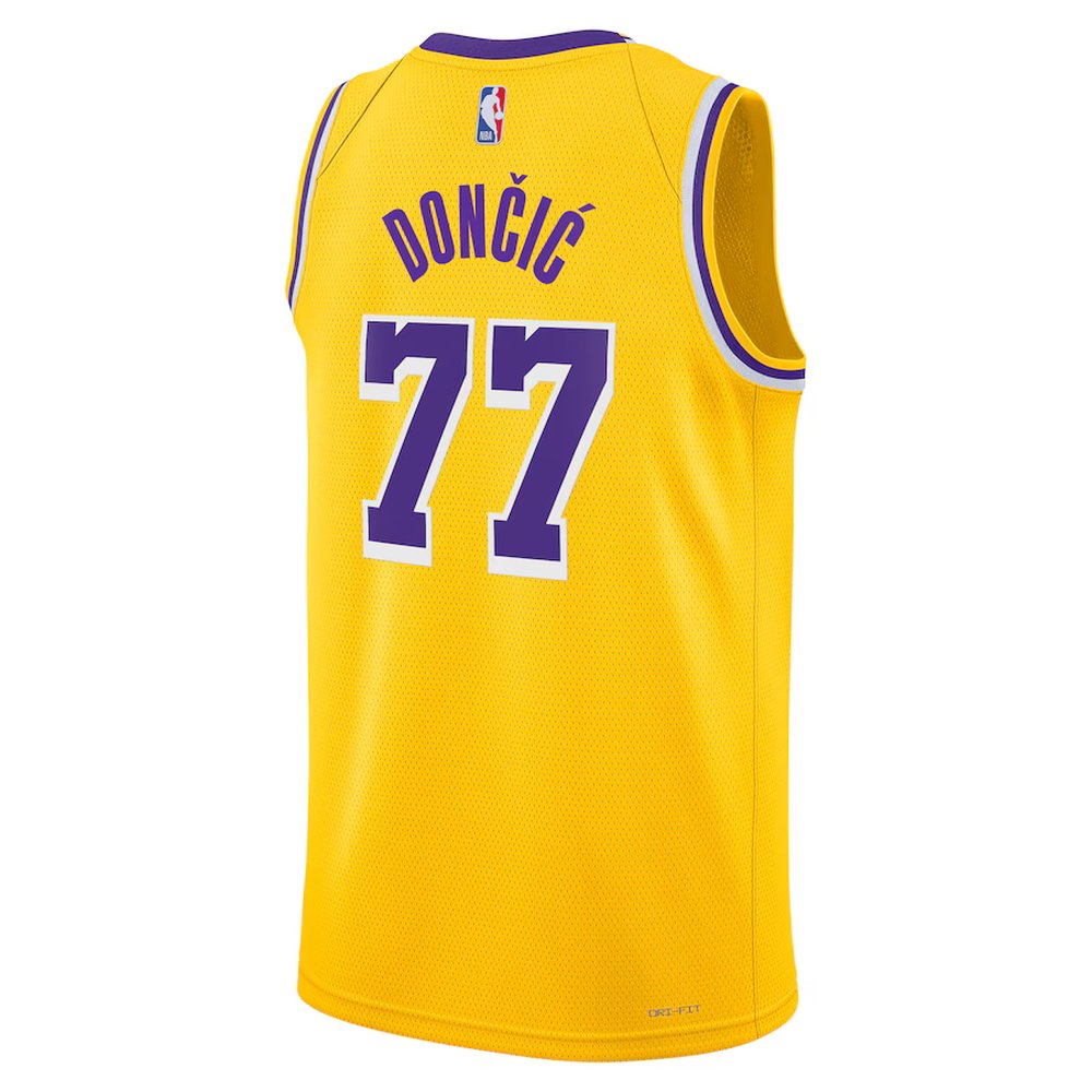 Unisex Los Angeles Lakers #77 Luka Doncic Gold Fast Break Replica Player Icon Edition Jersey Unisex Los Angeles Lakers #77 Luka Doncic Gold Fast Break Replica Player Icon Edition Jersey