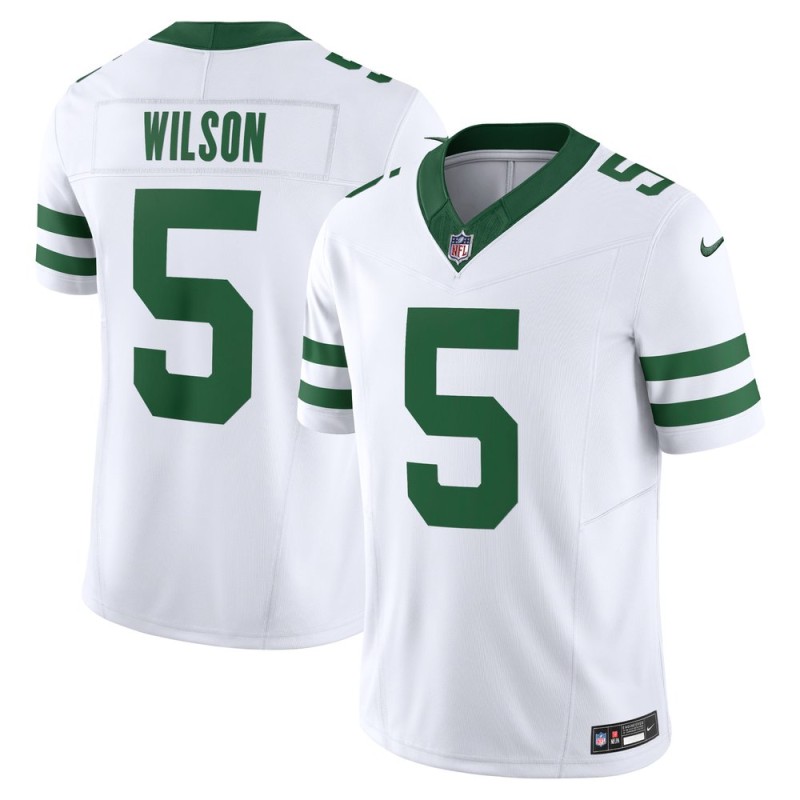 Men's New York Jets Garrett Wilson Legacy White Vapor F.U.S.E. Limited Jersey (3)