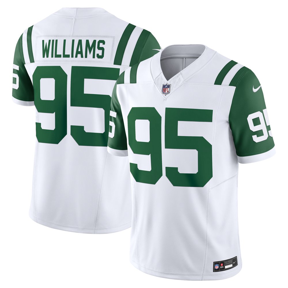 Men's New York Jets Quinnen Williams Legacy White Vapor F.U.S.E. Limited Jersey