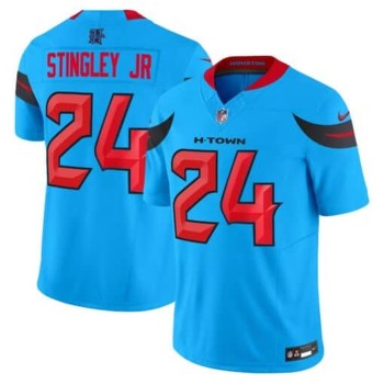 Men's Derek Stingley Jr. Blue Houston Texans #24 Vapor F.U.S.E. Limited Jersey Men's Derek Stingley Jr. Blue Houston Texans #24 Vapor F.U.S.E. Limited Jersey