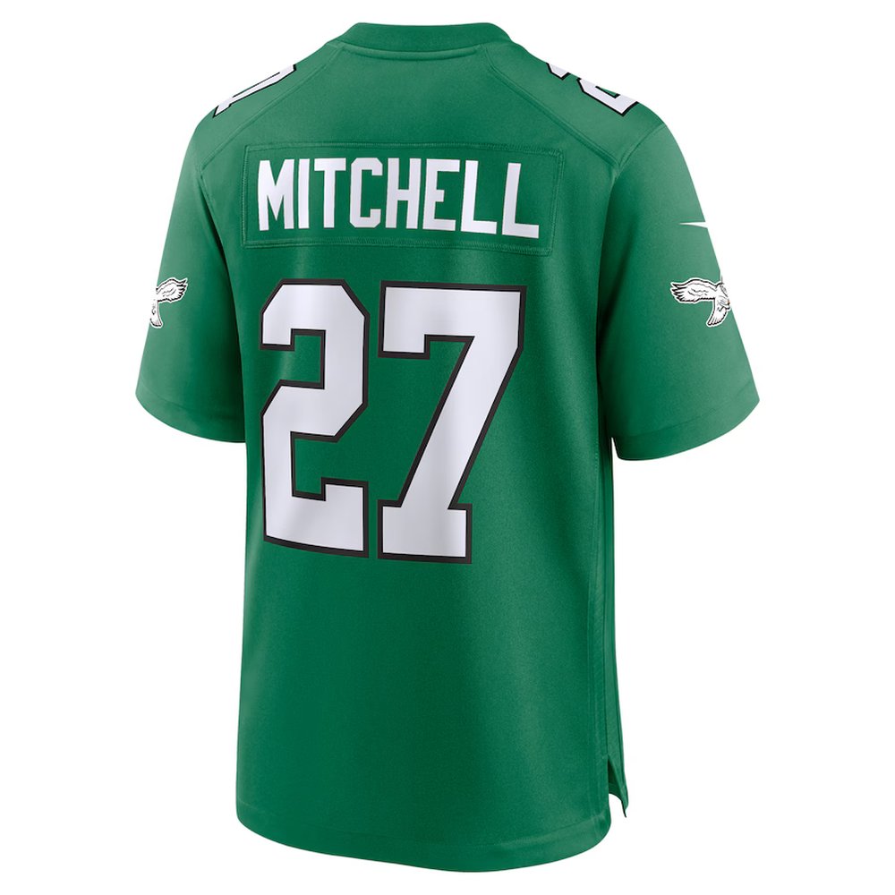 Men's #27 Quinyon Mitchell Kelly Green Philadelphia Eagles Alternate Game Jersey