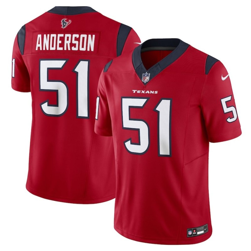 Men's Will Anderson Jr. Red Houston Texans #51 Vapor F.U.S.E. Limited Jersey Men's Will Anderson Jr. Red Houston Texans #51 Vapor F.U.S.E. Limited Jersey