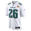 Men's Philadelphia Eagles Saquon Barkley Nike Tundra White Super Bowl LIX Fashion Game Player Jersey