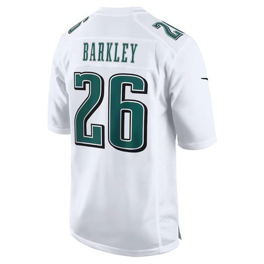 Men's Philadelphia Eagles #26 Saquon Barkley Tundra White Super Bowl LIX Fashion Game Player Jersey Men's Philadelphia Eagles #26 Saquon Barkley Tundra White Super Bowl LIX Fashion Game Player Jersey