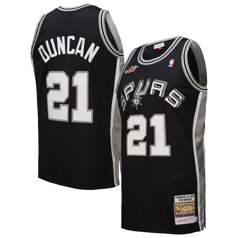 Men's San Antonio #21 Spurs Tim Duncan Black 2000 NBA All-Star Game Authentic Jersey