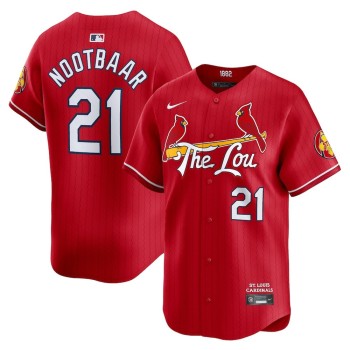Men's St. Louis Cardinals #21 Lars Nootbaar Red 2024 City Connect Limited Player Jersey Men's St. Louis Cardinals #21 Lars Nootbaar Red 2024 City Connect Limited Player Jersey