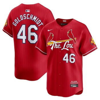 Men's St. Louis Cardinals #46 Paul Goldschmidt Red 2024 City Connect Limited Player Jersey Men's St. Louis Cardinals #46 Paul Goldschmidt Red 2024 City Connect Limited Player Jersey