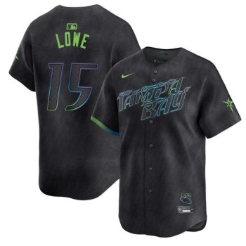 Men's Tampa Bay Rays #15 Josh Lowe Charcoal 2024 City Connect Limited Stitched Baseball Jersey Men's Tampa Bay Rays #15 Josh Lowe Charcoal 2024 City Connect Limited Stitched Baseball Jersey