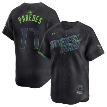 Men's Tampa Bay Rays #17 Isaac Paredes Charcoal 2024 City Connect Limited Stitched Baseball Jersey Men's Tampa Bay Rays #17 Isaac Paredes Charcoal 2024 City Connect Limited Stitched Baseball Jersey
