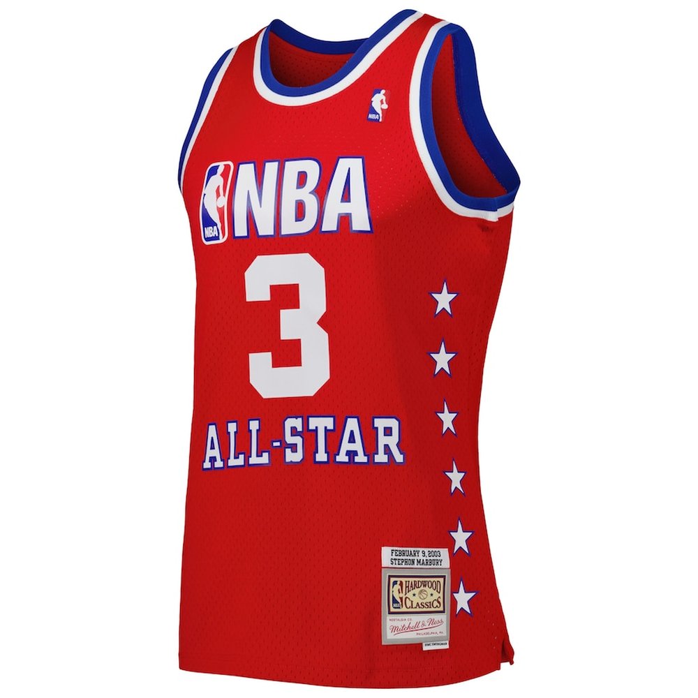 Men's Western Conference #3 Stephon Marbury Red 2003 All Star Game Swingman Jersey Men's Western Conference #3 Stephon Marbury Red 2003 All Star Game Swingman Jersey