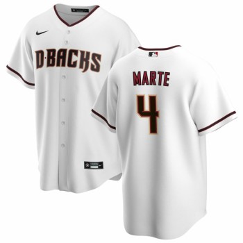 Men's Arizona Diamondbacks #4 Ketel Marte White Cool Base Stitched Jersey Men's Arizona Diamondbacks #4 Ketel Marte White Cool Base Stitched Jersey